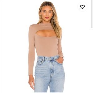 Lovers + Friends Electra Bodysuit in Taupe Grey